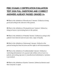 PEBC EXAMS 2 CERTIFICATION EVALUATION TEST 2026 FULL QUESTIONS AND CORRECT ANSWERS ALREADY