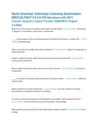 North American Veterinary Licensing Examination (NAVLE) PREP EXAM 550 Questions with 100