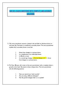 NUR 612: EXAM 5 QUESTIONS WITH COMPLETE AND ACCURATE SOLUTIONS