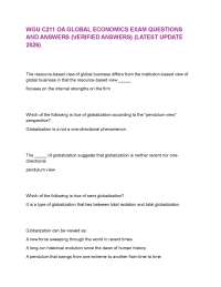 WGU C211 OA GLOBAL ECONOMICS EXAM QUESTIONS AND ANSWERS (VERIFIED ANSWERS) (LATEST UPDATE