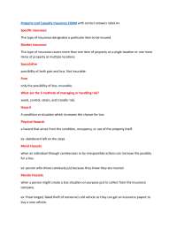 Property and Casualty Insurance Exam with Correct Answers (Rated A+)