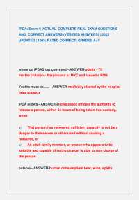 IPDA: Exam 4| ACTUAL COMPLETE REAL EXAM QUESTIONS AND CORRECT ANSWERS (VERIFIED ANSWERS)