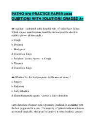 PATHO 370 PRACTICE PAPER 2026 QUESTIONS WITH SOLUTIONS GRADED A+