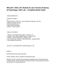 BIOL251 _ BIOL 251 Module & Lab 3 Human Anatomy & Physiology I with Lab – Complete Study G