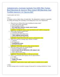 Administrative Assistant Aptitude Test 2026 May Update Real Questions & Answers Most Aske