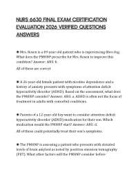NURS 6630 FINAL EXAM CERTIFICATION EVALUATION 2026 VERIFIED QUESTIONS ANSWERS