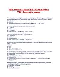 RES 118 Final Exam Review Questions With Correct Answers.