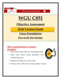 WGU C851 Objective Assessment Exam (2026/2027) | Linux Foundations | WGU PDF