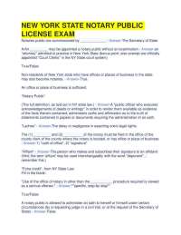 NEW YORK STATE NOTARY PUBLIC LICENSE EXAM