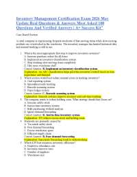 Inventory Management Certification Exam 2026 May Update Real Questions & Answers Most As