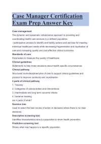 Case Manager Certification Exam Prep Answer Key