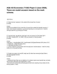 AQA AS Economics 7135_2 Paper 2 (June 2026). These are model answers based on the mark sch
