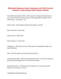 Differential Equations Exam | Questions with 100% Correct Answers | Latest Version 2026 |