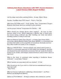 Culinary Arts Exam | Questions with 100% Correct Answers | Latest Version 2026 | Expert V