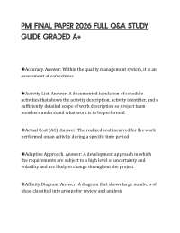 PMI FINAL PAPER 2026 FULL Q&A STUDY GUIDE GRADED A