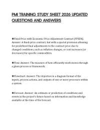 PMI TRAINING STUDY SHEET 2026 UPDATED QUESTIONS AND ANSWER