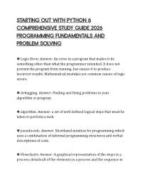STARTING OUT WITH PYTHON 6 COMPREHENSIVE STUDY GUIDE 2026 PROGRAMMING FUNDAMENTALS AND PRO