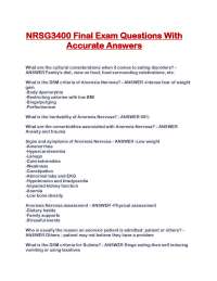 NRSG3400 Final Exam Questions With Accurate Answers.
