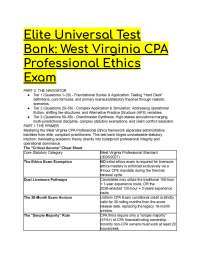 2026/2027 West Virginia CPA Ethics Test Bank (88 Q&A)