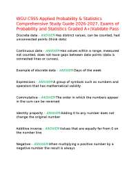 WGU C955 Applied Probability & Statistics Comprehensive Study Guide 2026-2027, Exams of Pr