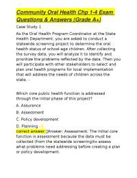 Community Oral Health Chp 1-4 Exam Questions & Answers (Grade A+)