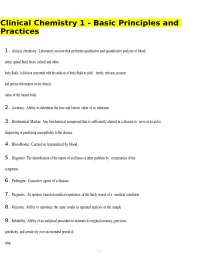 Clinical Chemistry 1 - Basic Principles and Practices