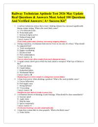 Railway Technician Aptitude Test 2026 May Update Real Questions & Answers Most Asked 100