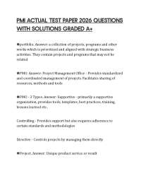 PMI ACTUAL TEST PAPER 2026 QUESTIONS WITH SOLUTIONS GRADED A+