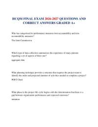 HCQM FINAL EXAM 2026-2027 QUESTIONS AND CORRECT ANSWERS GRADED A+