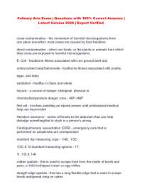 Culinary Arts Exam | Questions with 100% Correct Answers | Latest Version 2026 | Expert V