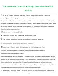 TSI Assessment Practice (Reading) Exam Questions with Answers