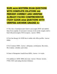 NURS 6630 MIDTERM EXAM QUESTIONS WITH COMPLETE SOLUTIONS 100 PERCENT CORRECT AND VERIFIED