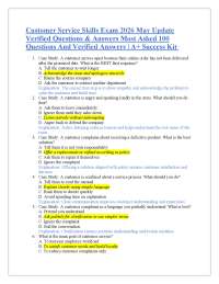 Customer Service Skills Exam 2026 May Update Verified Questions & Answers Most Asked 100