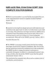 NURS 6630 FINAL EXAM EXAM SCRIPT 2026 COMPLETE SOLUTION BUNDLED