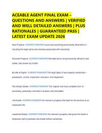 ACEABLE AGENT FINAL EXAM – QUESTIONS AND ANSWERS | VERIFIED AND WELL DETAILED ANSWERS |
