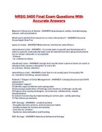 NRSG 3400 Final Exam Questions With Accurate Answers.