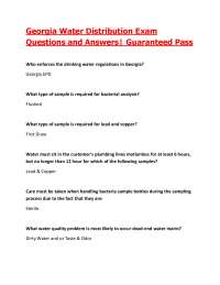 Georgia Water Distribution Exam Questions and Answers| Guaranteed Pass
