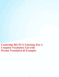 Cambridge IELTS 11 Listening Test 1: Complete Vocabulary List with Persian Translation