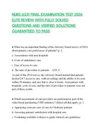 NURS 6531 FINAL EXAMINATION TEST 2026 ELITE REVIEW WITH FULLY SOLVED QUESTIONS AND VERIFIE