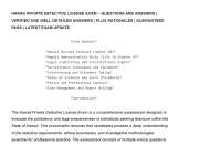 HAWAII PRIVATE DETECTIVE LICENSE EXAM – QUESTIONS AND ANSWERS | VERIFIED ANSWERS