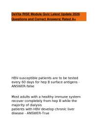 DaVita RISE Module Quiz Latest Update 2026 Questions and Correct Answers| Rated A+