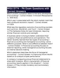 WGU D774 – PA Exam Questions with Correct Answers