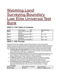Wyoming Land Surveying Boundary Law Elite PLS Test Bank 2026/2027 (60 Questions & Answers)