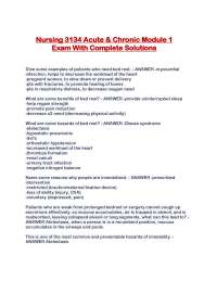 Nursing 3134 Acute & Chronic Module 1 Exam With Complete Solutions.