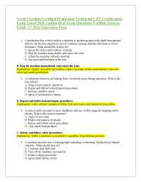 North Carolina Certified Production Technician CPT Certification Exam Latest 2026 Update