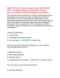 AANP FNP LEIK Practice Exam Latest 2025/2026: 800+ Verified Questions & Answers |Certain S