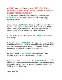 ARDMS Vascular Exam:Latest 2025/2026 Test Questions & Answers | Certain Success, Exams