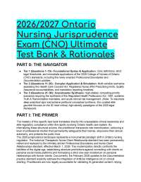 2026/2027 Ontario CNO Nursing Jurisprudence Test Bank
