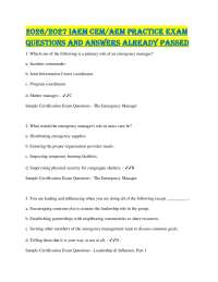 2026/2027 IAEM CEM/AEM Practice Exam questions and answers already passed