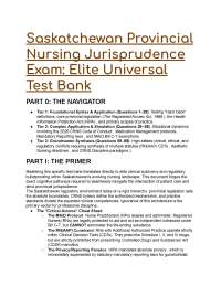 2026/2027 CRNS Saskatchewan Nursing Jurisprudence Exam Test Bank